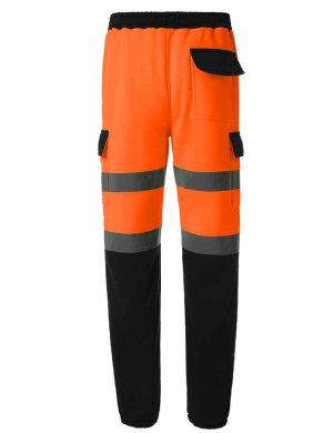 Yoko Hi-Vis Jog Pants YK034 - Fluo Orange/Navy